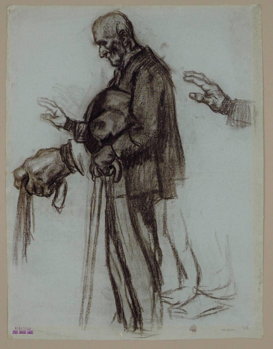 Albin Egger-Lienz, Studie zu einem alten Mann für die Wallfahrer, Inv. Nr.: 26067