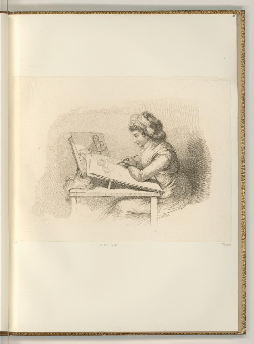 Francesco Bartolozzi vol. 17, Angelika Kauffmann beim zeichnen, Inv. Nr.: Italien nach Sektione…