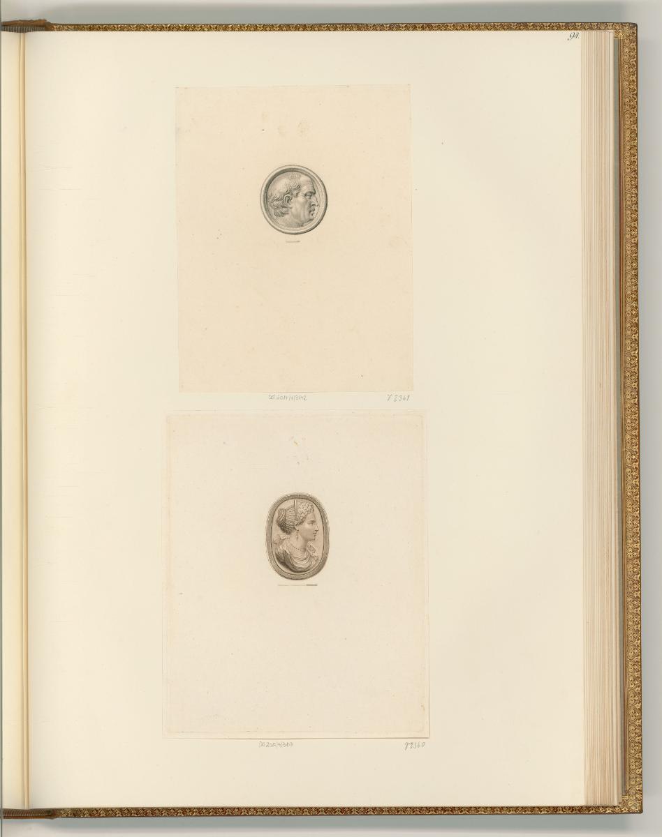 Francesco Bartolozzi vol. 18, Männerkopf; Frauenkopf, Inv. Nr.: Italien nach Sektionen I/60, It…