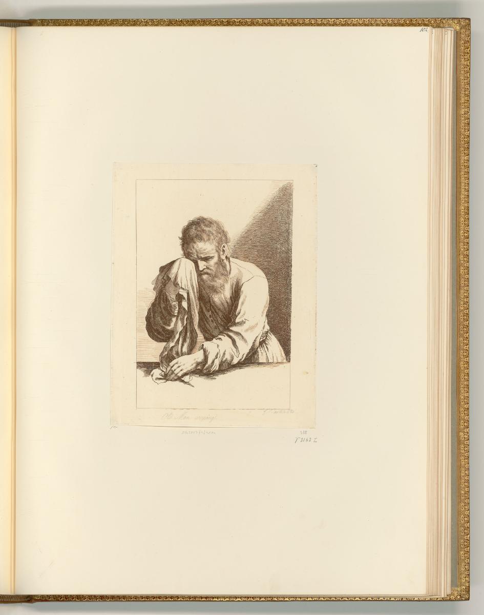 Francesco Bartolozzi vol. 23, Weinender alter Mann, Inv. Nr.: Italien nach Sektionen I/65, It/I…