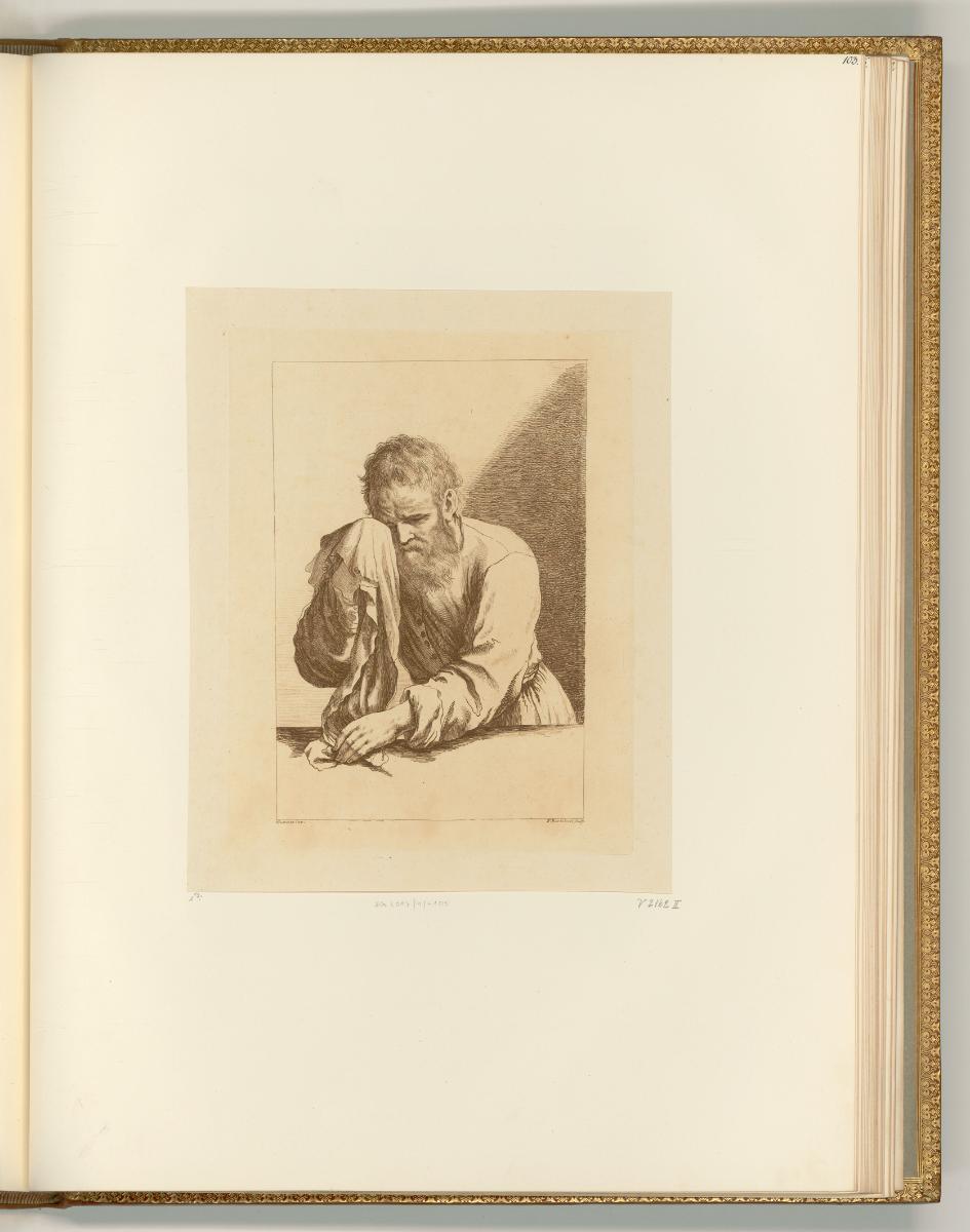 Francesco Bartolozzi vol. 23, Weinender alter Mann, Inv. Nr.: Italien nach Sektionen I/65, It/I…