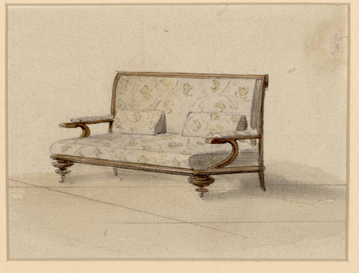 Entwurf für ein Sofa mit zwei Pölstern, Josef Danhauser