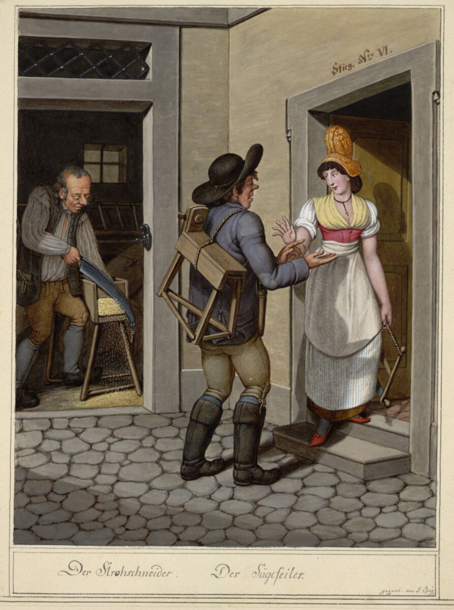 Der Strohschneider, der Sägefeiler, Georg Emanuel Opiz, 1804–1812