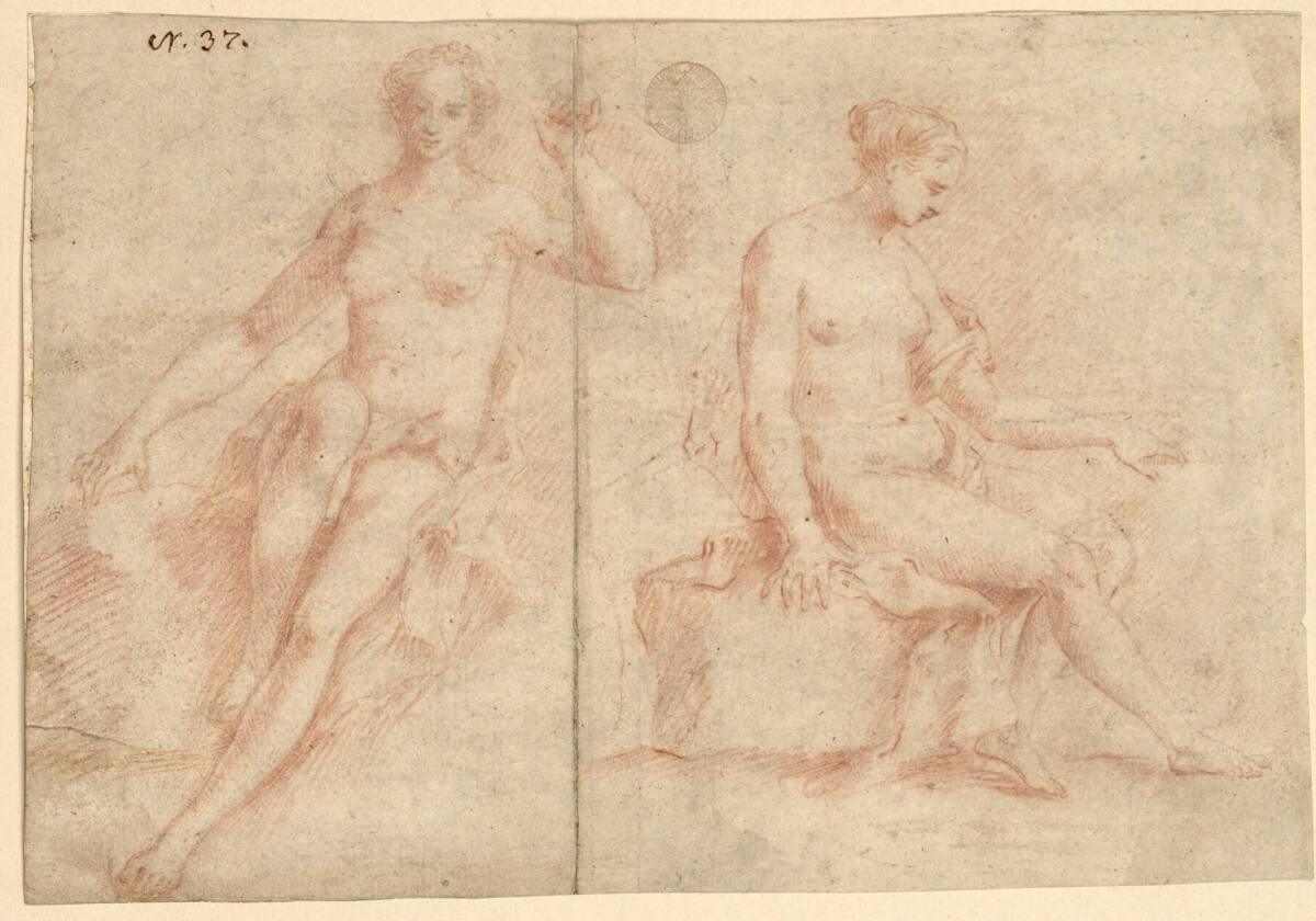 Holländischer Meister18. Jahrhundert ?, Zwei weibliche Aktstudien, Inv. Nr.: 26289r