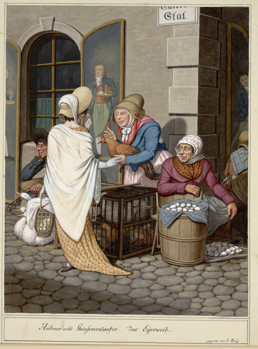 Hühner- und Gänseverkäufer, das Eierweib, Georg Emanuel Opiz, 1804–1812