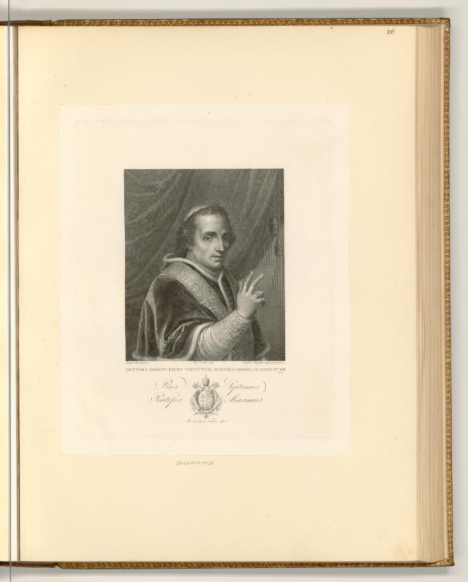 Raffaele Morghen Vol. 3, Porträt Papst Pius VII., Inv. Nr.: Italien nach Sektionen I/70, It/I/7…