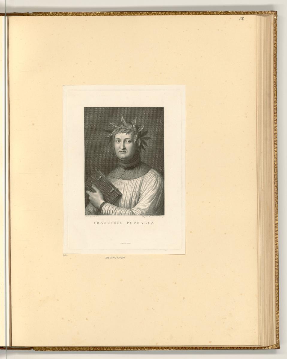 Raffaele Morghen Vol. 3, Bildnis des Francesco Petrarca, Inv. Nr.: Italien nach Sektionen I/70,…