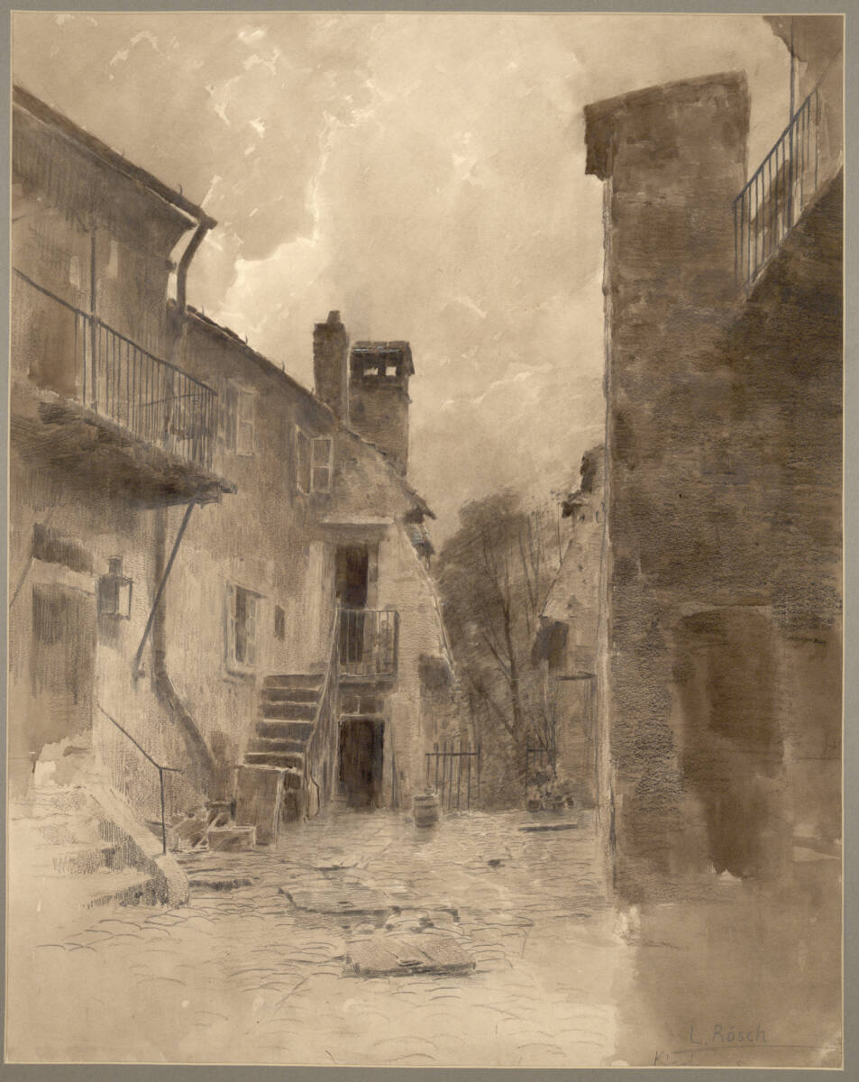 Durchblick durch einen alten Hof in Erdberg, Ludwig Rösch