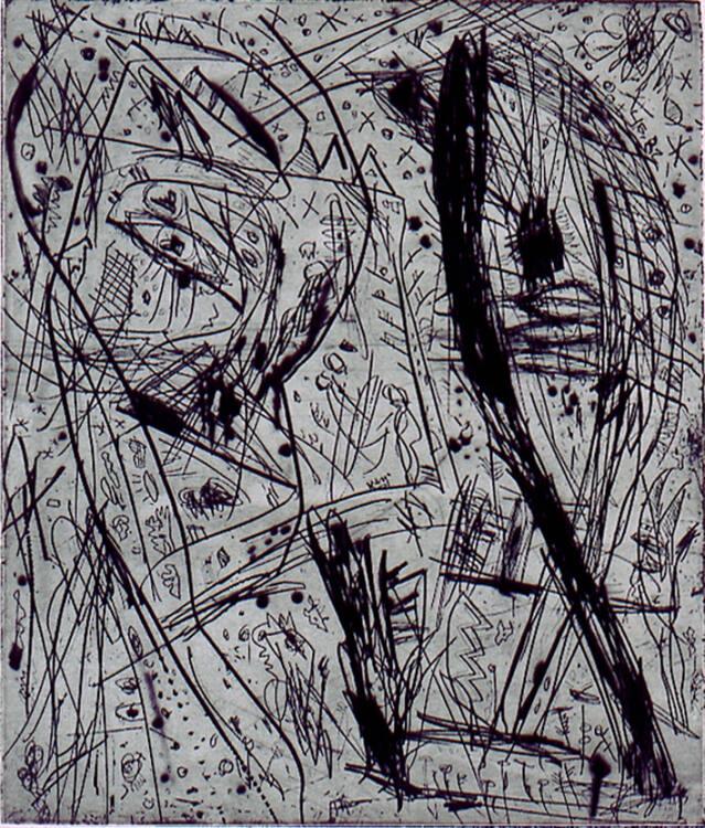 Gunter Damisch, Ohne Titel (aus der Serie "Kratzköpfe"), Inv. Nr.: DG2017/148