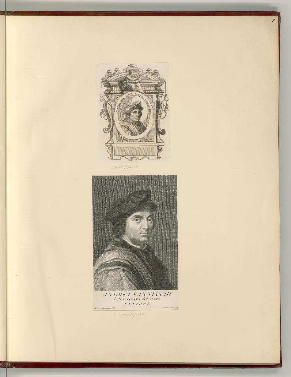 Andrea del Sarto, Porträts Andrea del Sarto, Inv. Nr.: Italien nach Sektionen II/6, It/II/6/1