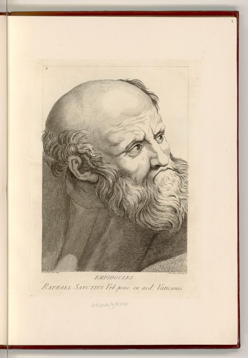 Raffaello Santi IV, Die Stanza della Segnatura, Schule von Athen, Kopf des Empidokles, Inv. Nr.…