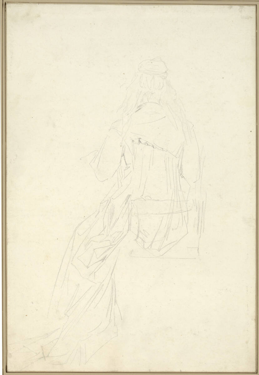 Vorzeichnung zum Gemälde 'Dame am Spinett', Hans Makart