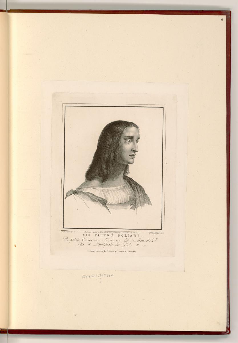 Raffaello Santi V. Die Stanzen II. III. & IV.- Die Arazzi, Vertreibung des Heliodor, Brustbild …