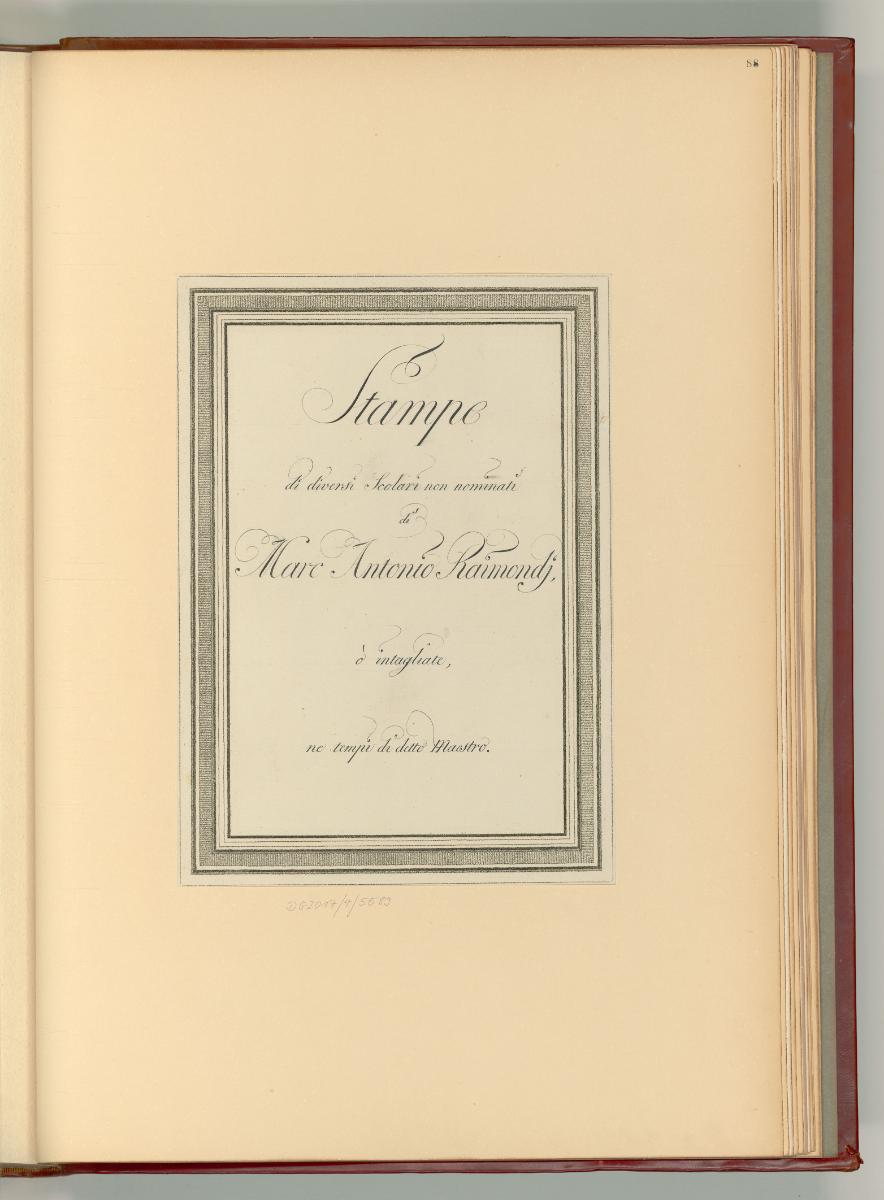 Raffaello Santi VI. Mythologische Darstellungen, Titelblatt, Stampe di diversi Scolari non nomi…