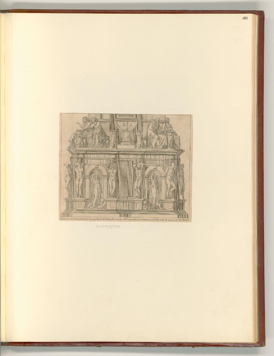 Michelangelo Buonarroti Vol. II, Entwurf für das Juliusgrabmal, Inv. Nr.: Italien nach Sektione…