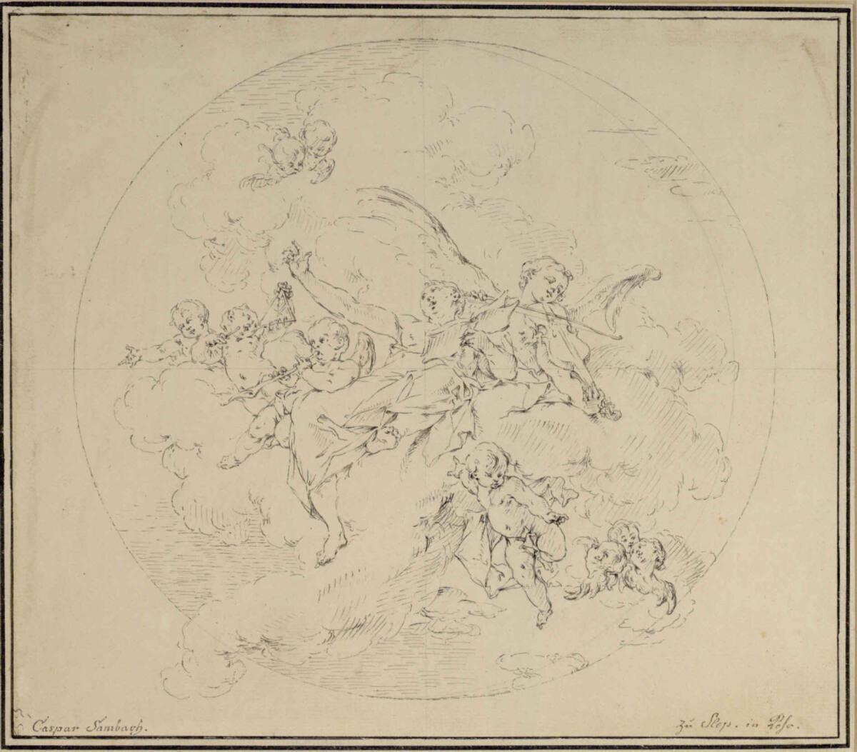 Caspar Franz Sambach, Musizierende Engel, Inv. Nr.: 26584
