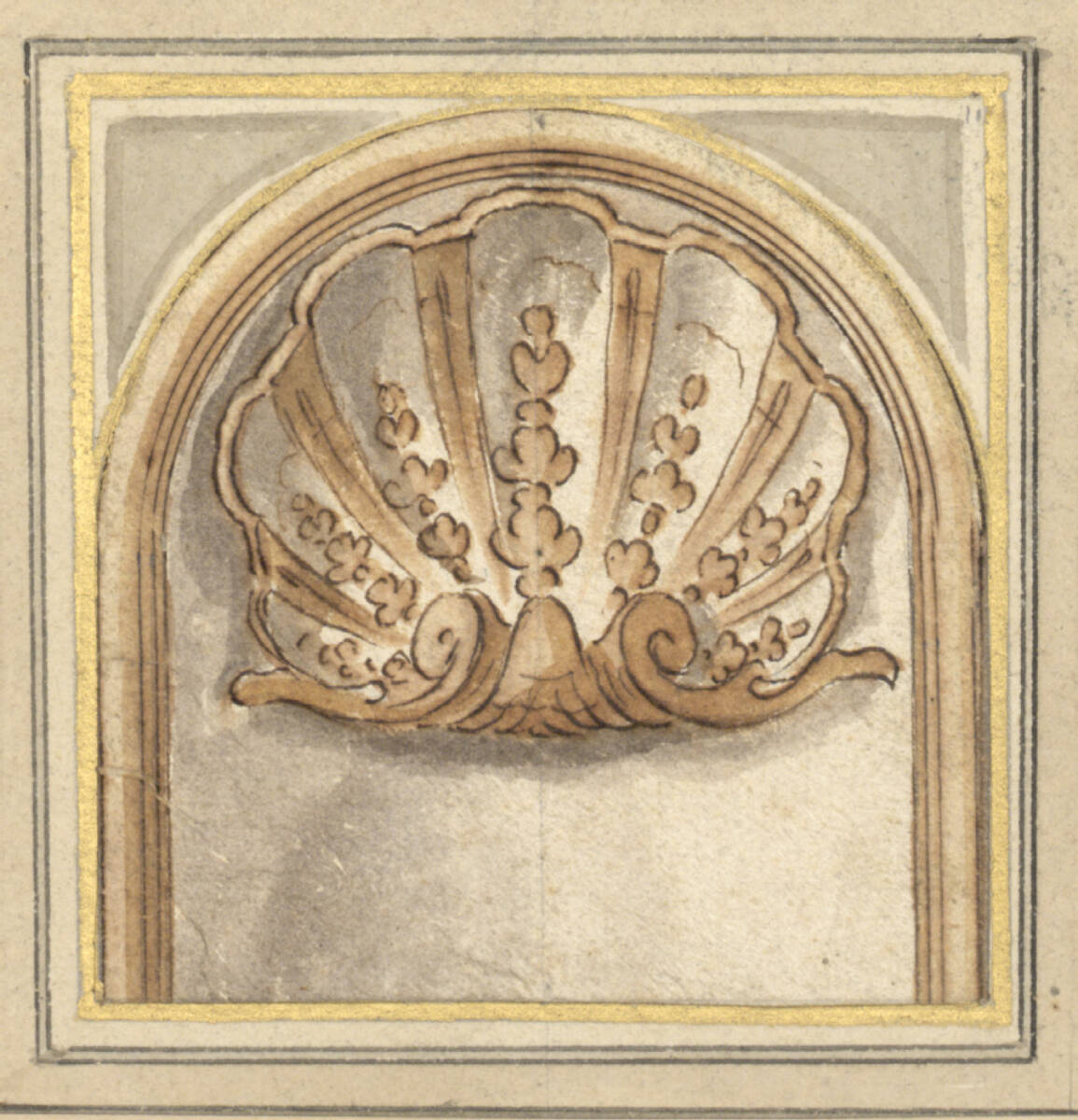 Wandfüllung mit Muschel, Pierre Paul Sevin