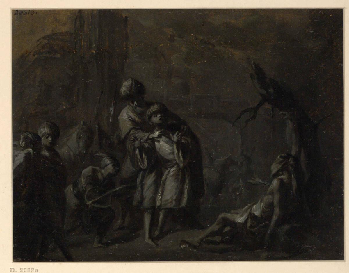 Franz Sigrist, Gesta Romanorum, Kapitel 45 "Das Leichenschießen", Inv. Nr.: 26616