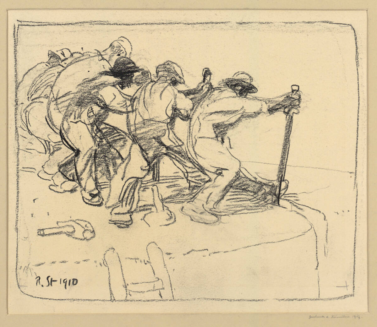 Studie zur Leipziger Fassung der "Steinbrecher" (1911), Robert Hermann Sterl, 1910