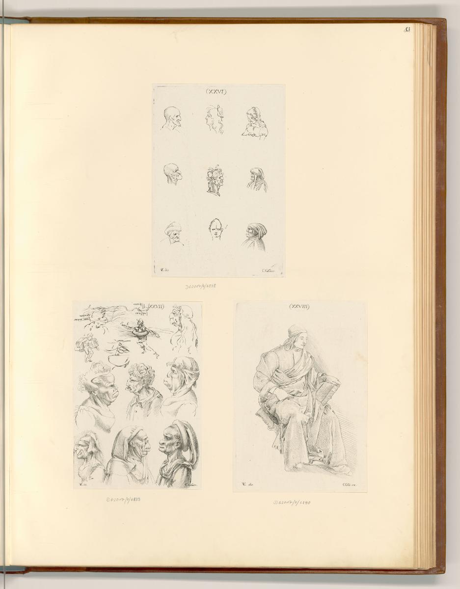 Leonardo da Vinci, Diverse Köpfe; Sitzender Mann, Inv. Nr.: Italien nach Sektionen II/23, It/II…
