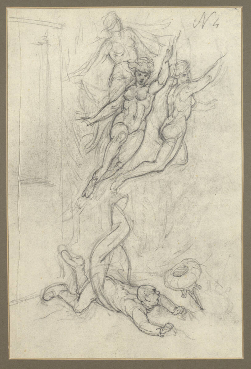 Pyreneus und die Musen, Heinrich Schöpfer, 1887