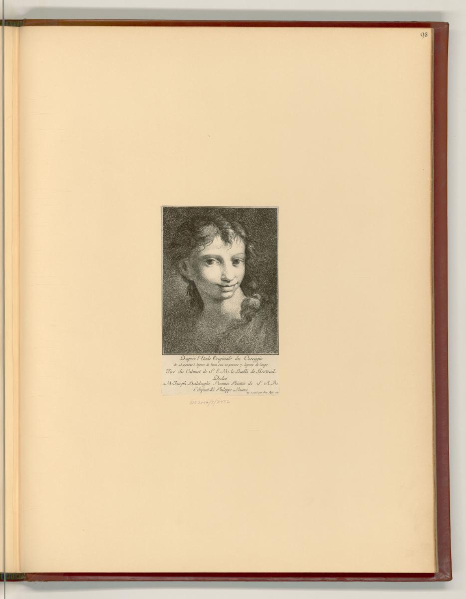 Antonio Allegri da Correggio Vol. III, Kopf eines Engels, Inv. Nr.: Italien nach Sektionen II/2…