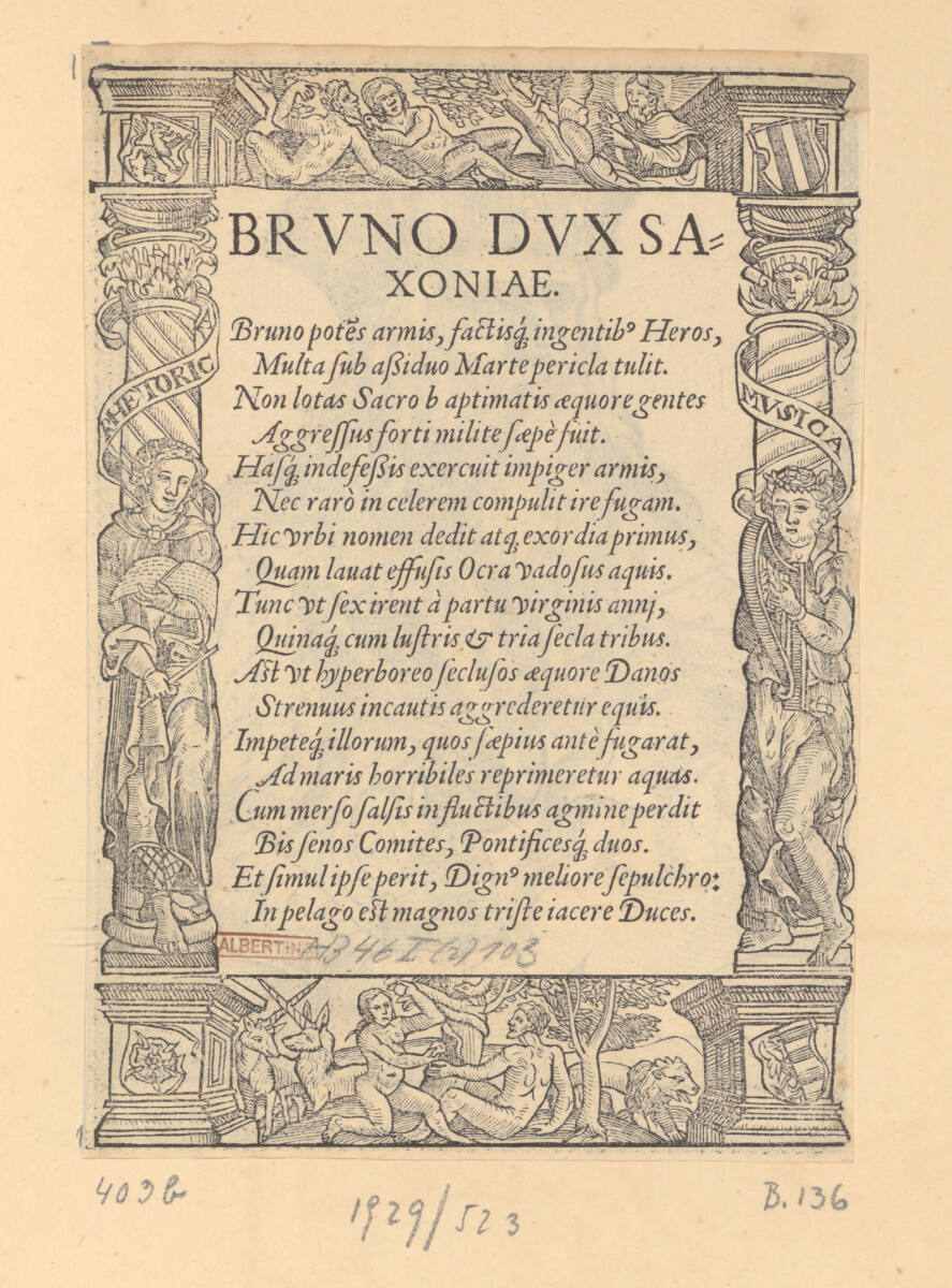 Text zum Bildnis von Bruno, Herzog von Sachsen, GabrielSchnellbolz, 1563
