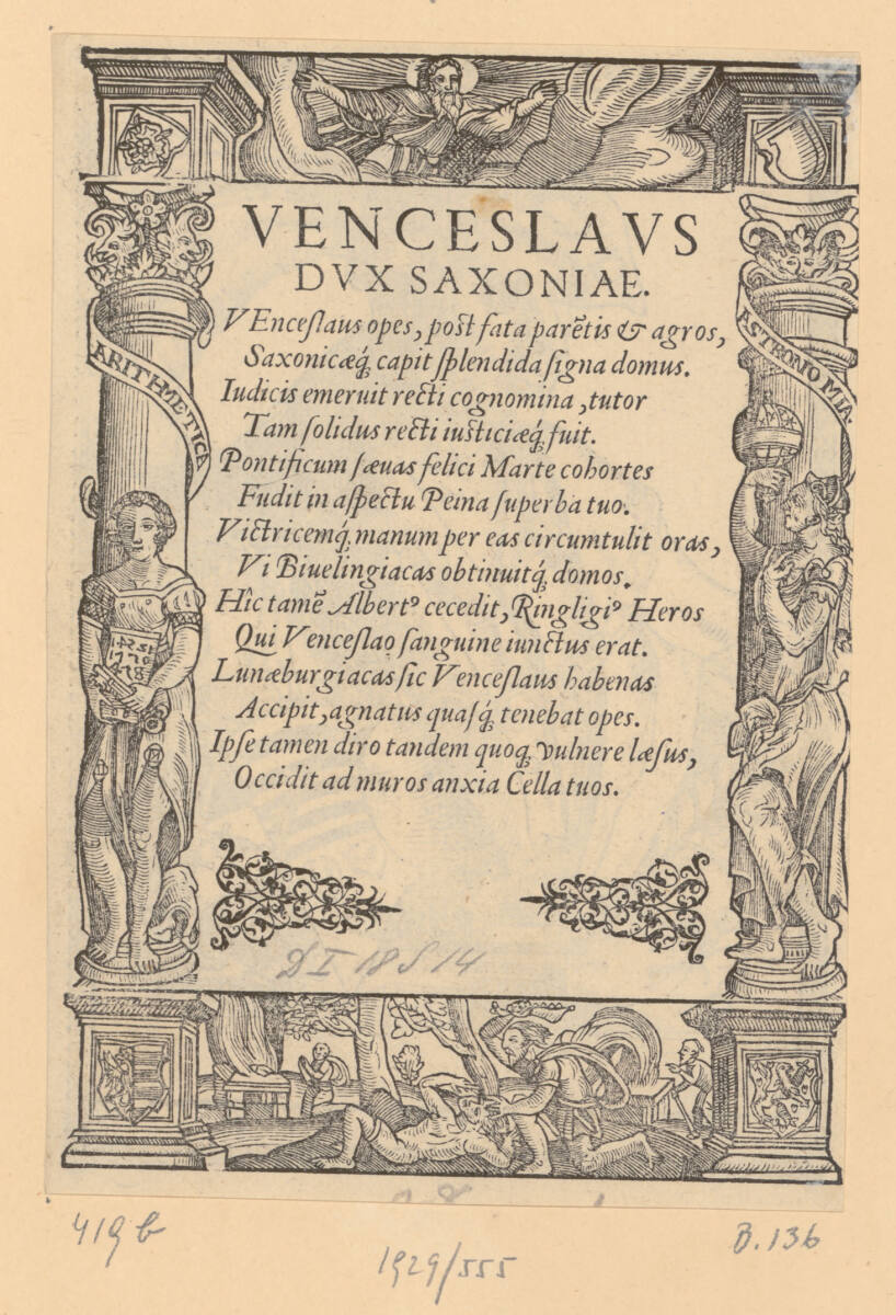 Text zum Bildnis von Wenzel I., Herzog von Sachsen, GabrielSchnellbolz, 1563