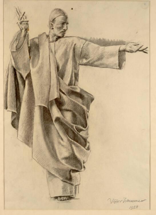 Viktor Hammer, Gewandstudie (für Christus und die Ehebrecherin), Inv. Nr.: 26786