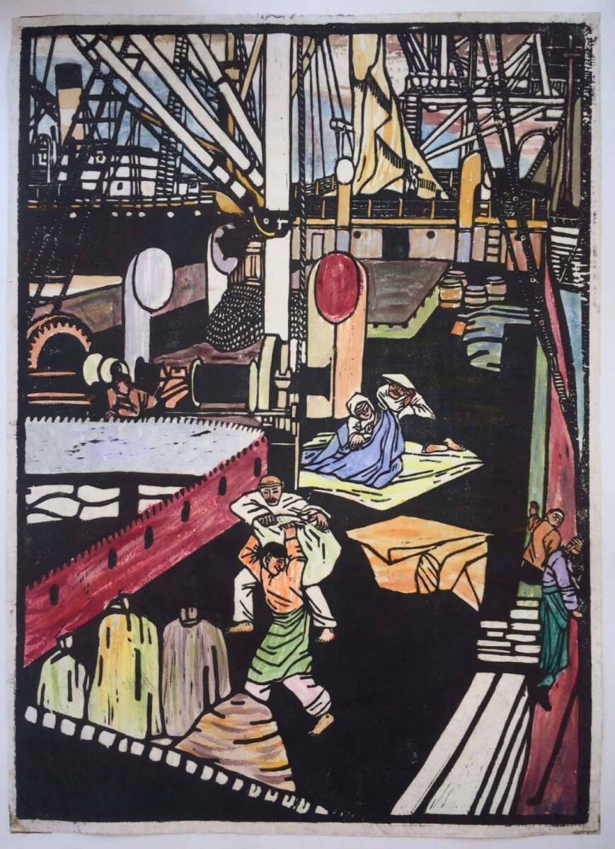 Chinesen auf dem Deck, Rudolf Kalvach, 1907–1908