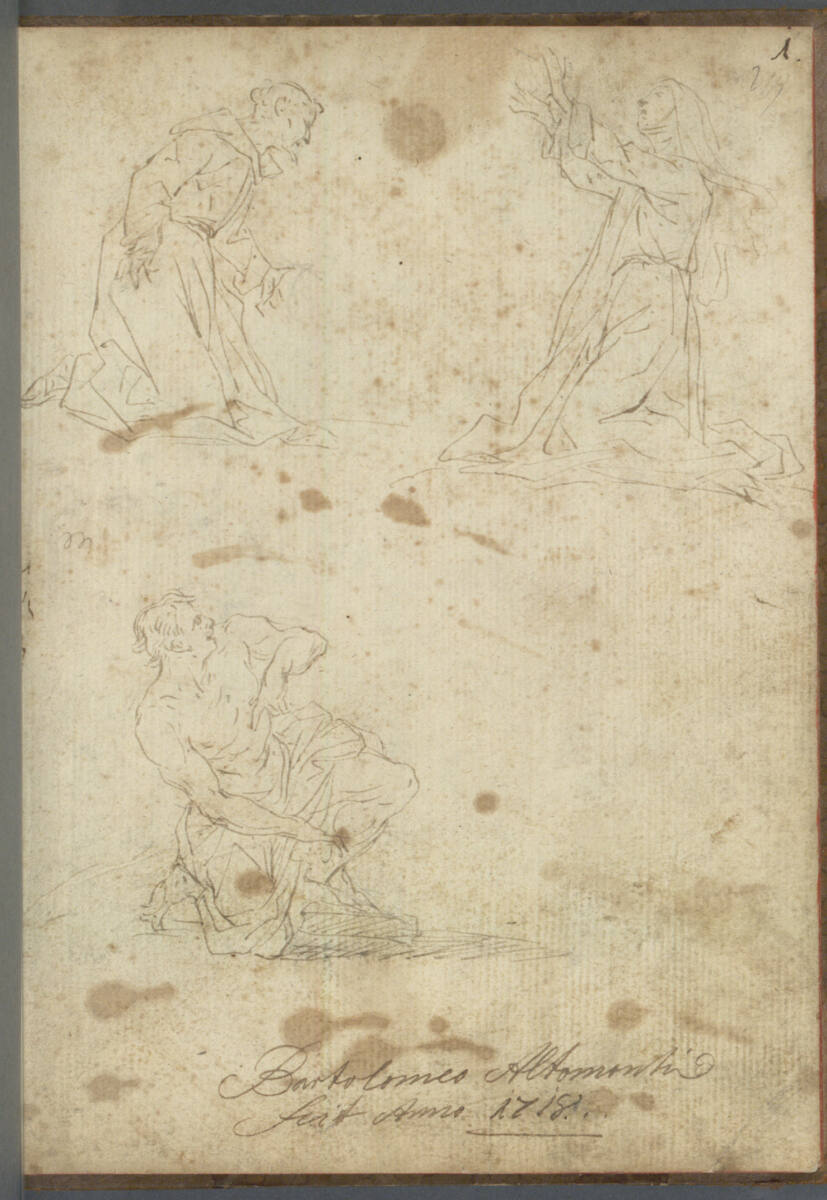Drei Heilige in kniender Stellung, Bartolomeo Altomonte