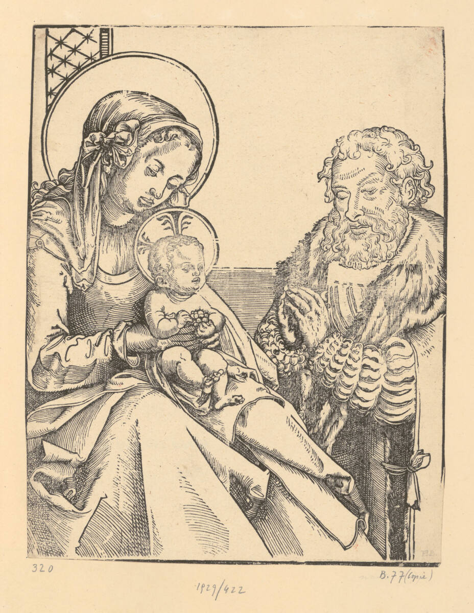 Anonym, Alter Mann die Madonna anbetend
