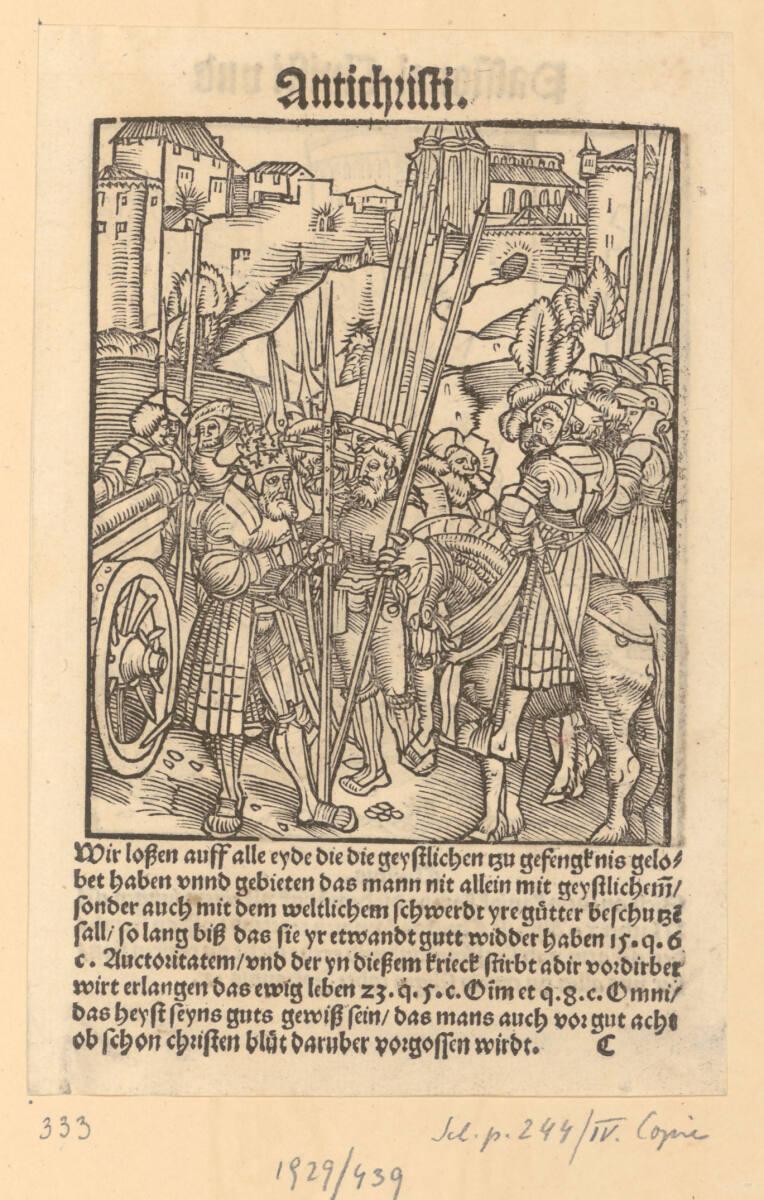 Lucas Cranach d. Ä., Der Papst als Kriegsherr, Inv. Nr.: DG1929/439r