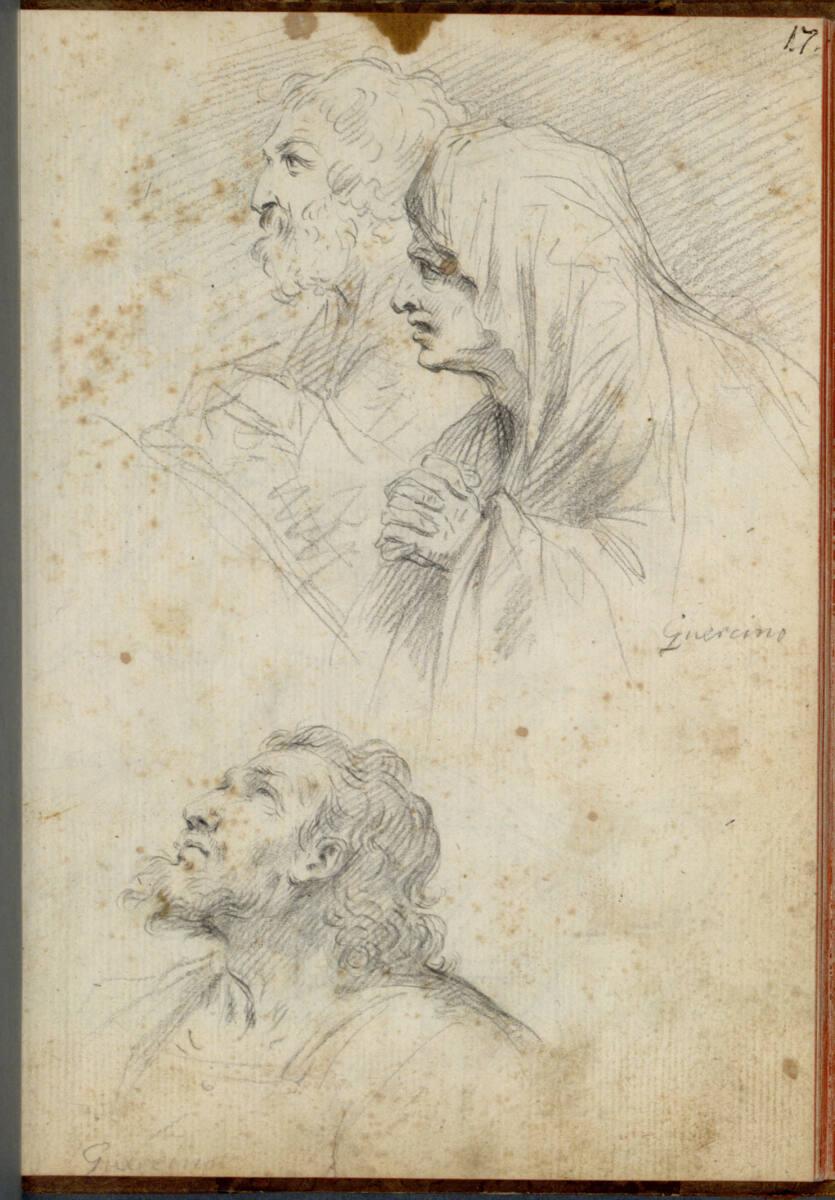 Bartolomeo Altomonte, Zwei Männerköpfe, ein Frauenkopf, Inv. Nr.: 26879/17r