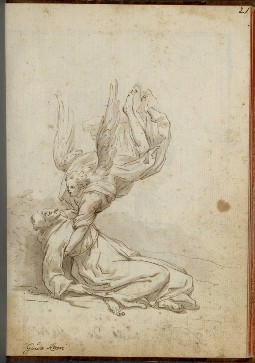 Herabeilender Engel und Heiliger, Bartolomeo Altomonte
