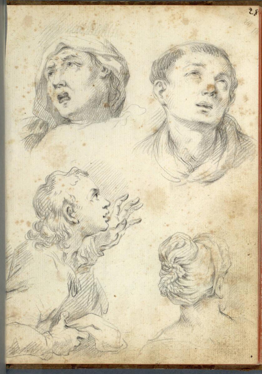 Bartolomeo Altomonte, Vier Kopfstudien, Inv. Nr.: 26879/28