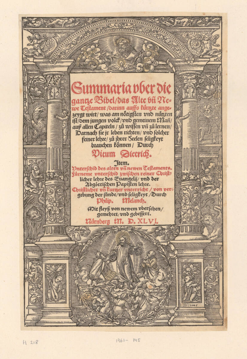 Titelblatt zu "Summaria über die gantze Bibel", Hans Brosamer, 1545