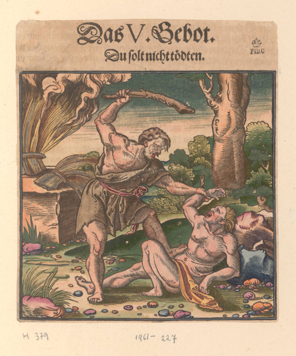 Luthers Katechismus: Kain und Abel (Die Zehn Gebote), Hans Brosamer, 1553?