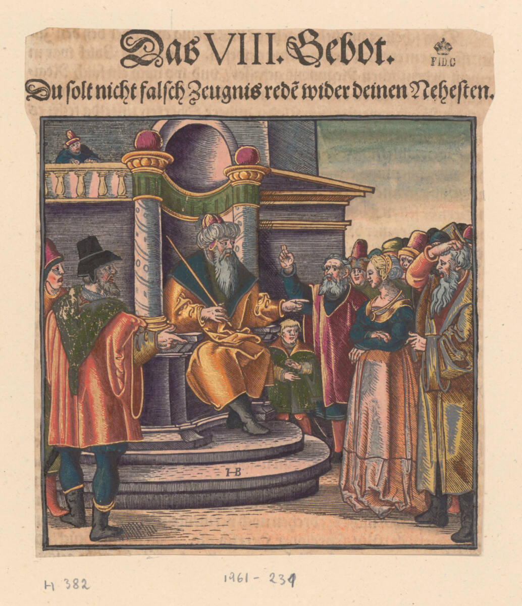 Luthers Katechismus: Susanna vor Gericht (Die Zehn Gebote), Hans Brosamer, 1553?