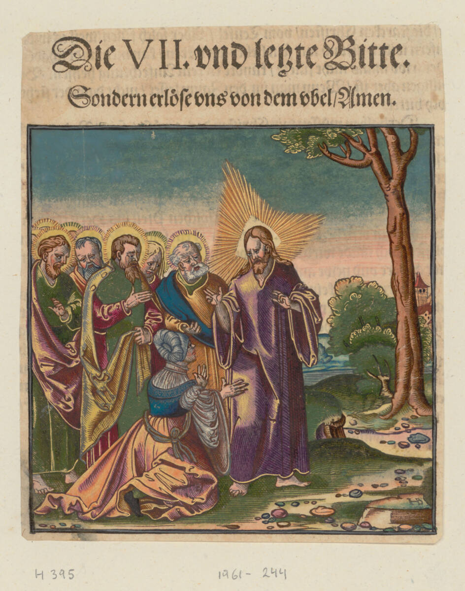 Luthers Katechismus: Christus und die Kanaaniterin (Das Vaterunser), Hans Brosamer, 1553?