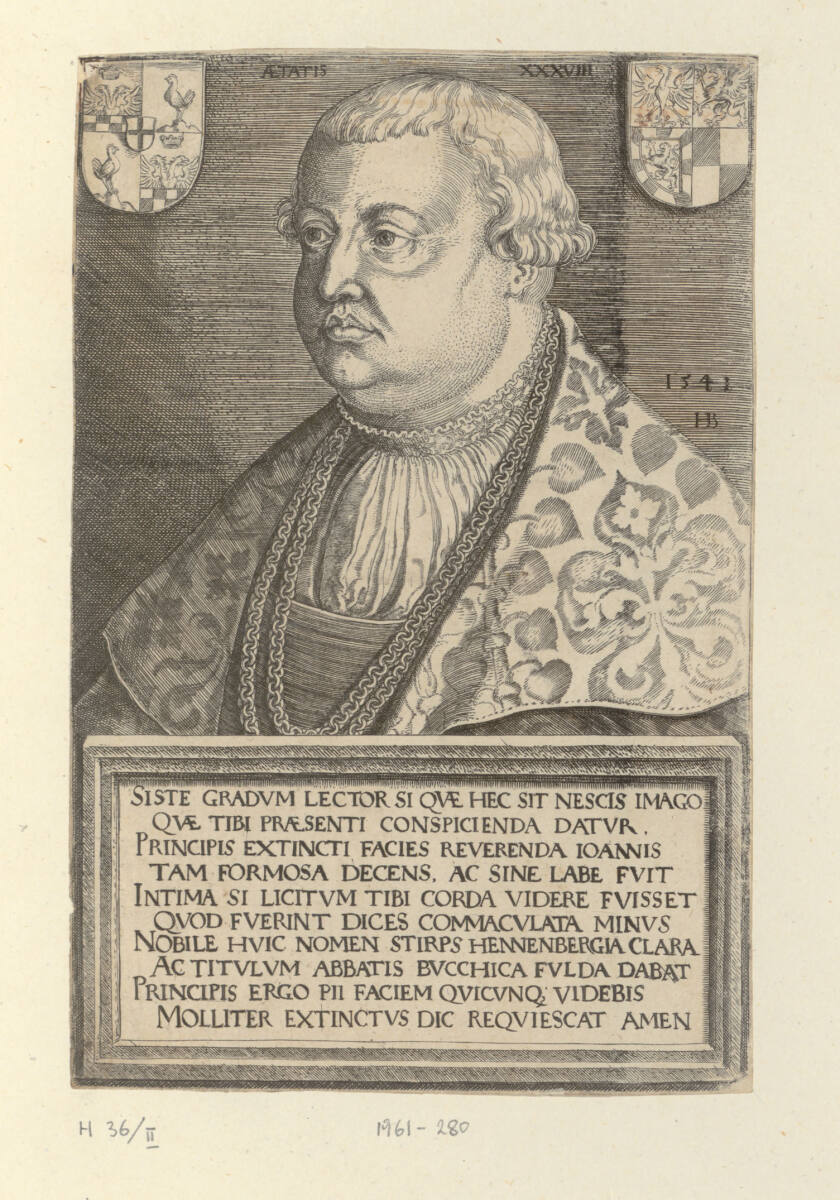 Bildnis von Johann III., Graf von Henneberg-Schleusingen, Hans Brosamer, 1541