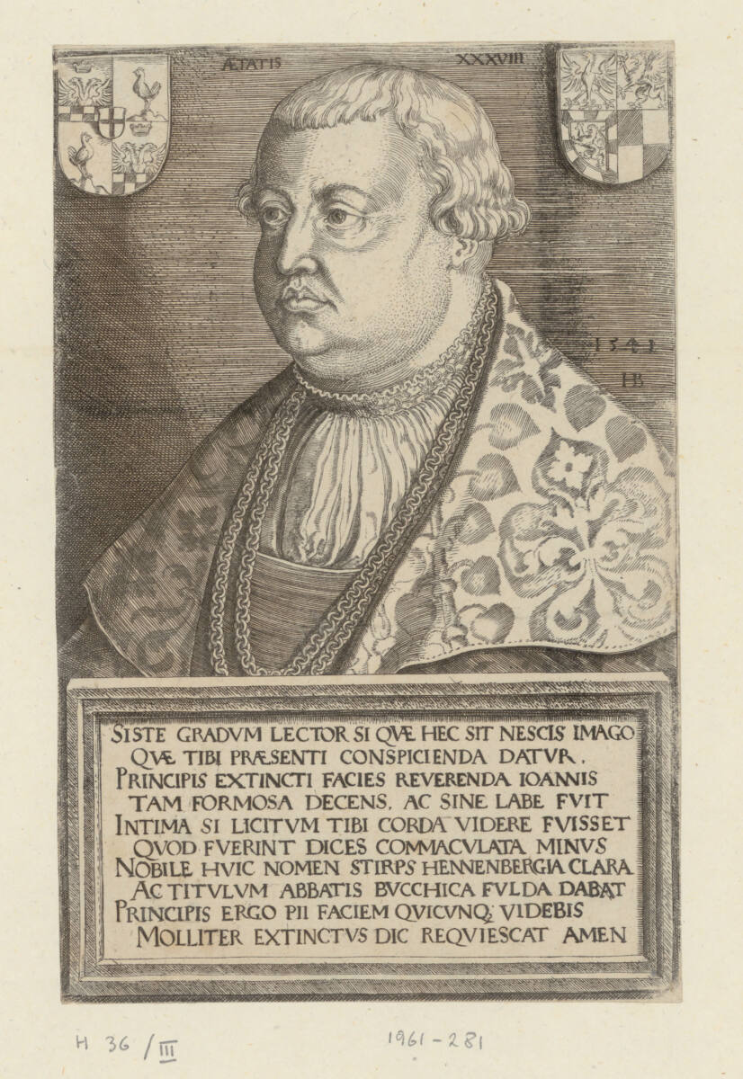 Bildnis von Johann III., Graf von Henneberg-Schleusingen, Hans Brosamer, 1541