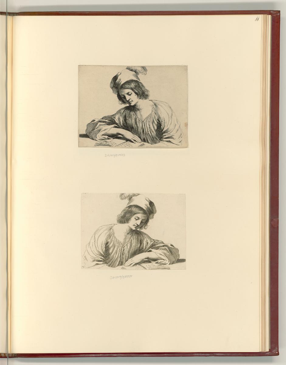 Francesco Barbieri, detto il Guercino da Cento Vol. IV., Junger Mann mit Federbarett, Inv. Nr.:…