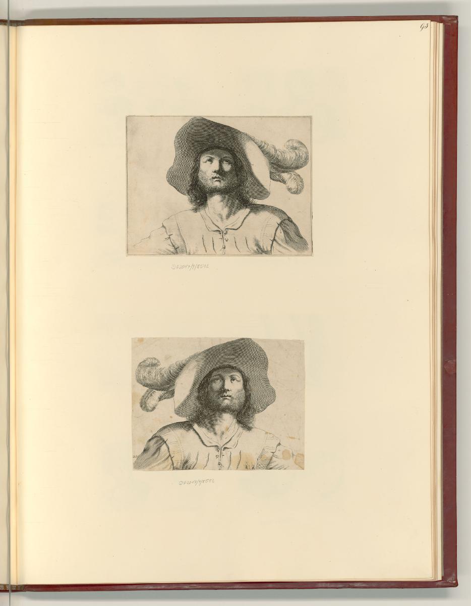 Francesco Barbieri, detto il Guercino da Cento Vol. IV., Mann mit großem Federhut, Inv. Nr.: It…