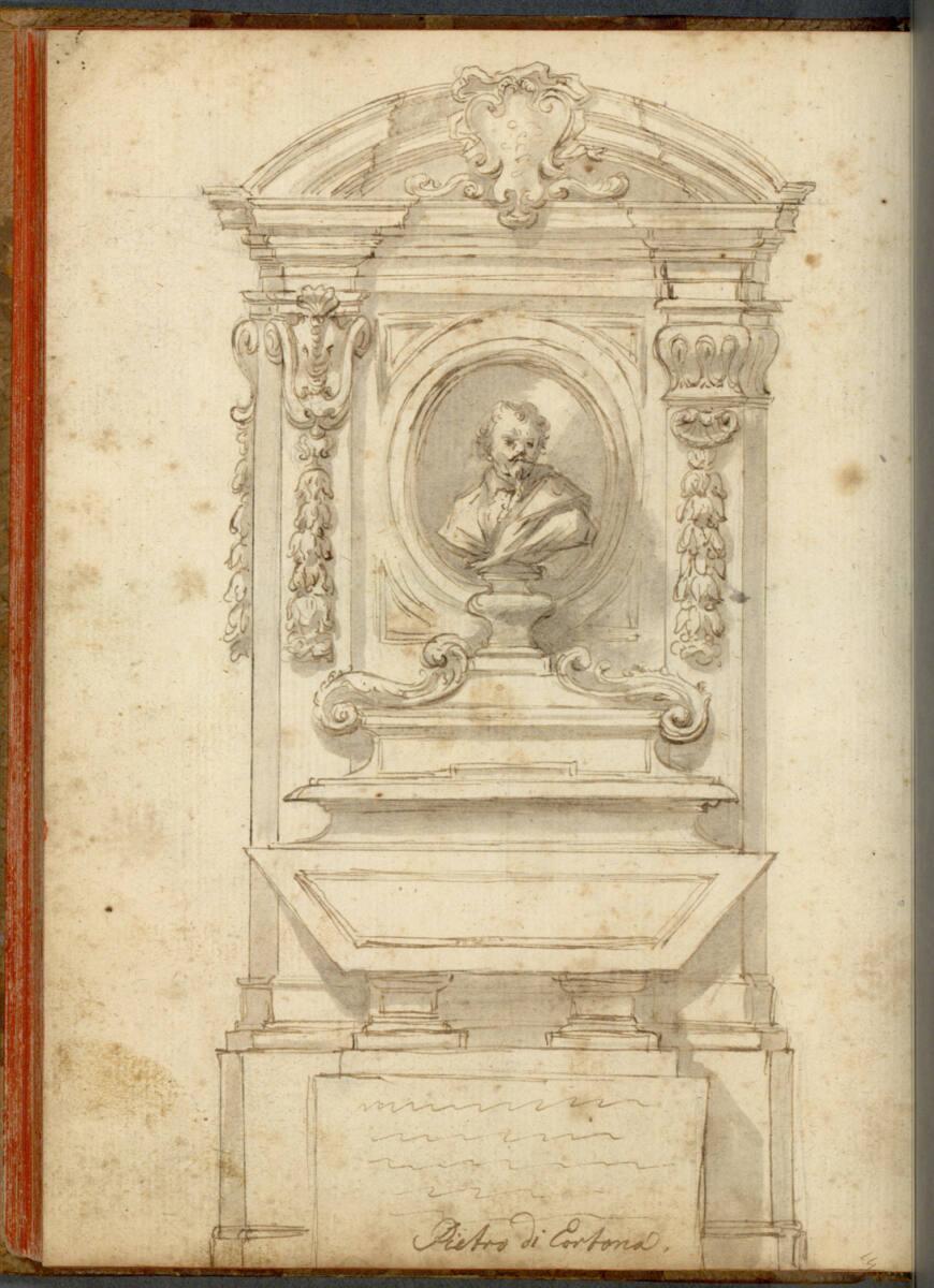 Bartolomeo Altomonte, Grabdenkmal von Pietro di Cortona, Inv. Nr.: 26879/62v