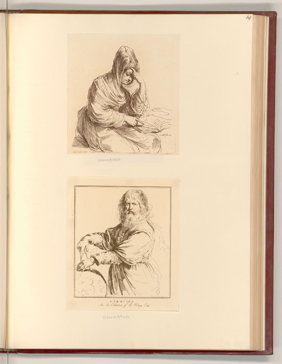 Francesco Barbieri, detto il Guercino da Cento Vol. III., Lesende Frau; Bärtiger Mann mit Globu…