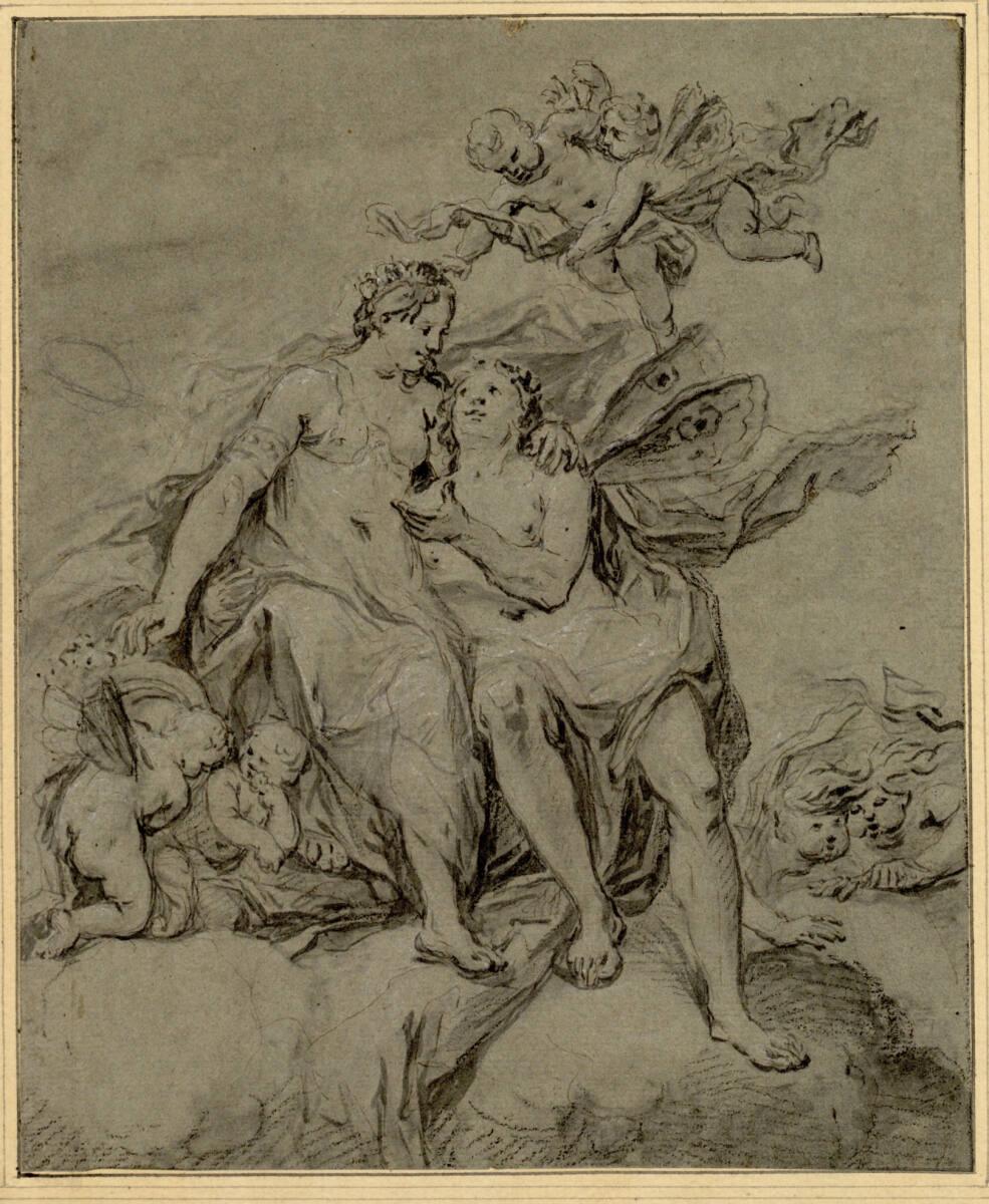Giovanni Battista Lama, Allegorie des Frühlings. Flora, Göttin der Blumen und des Frühlings, mi…