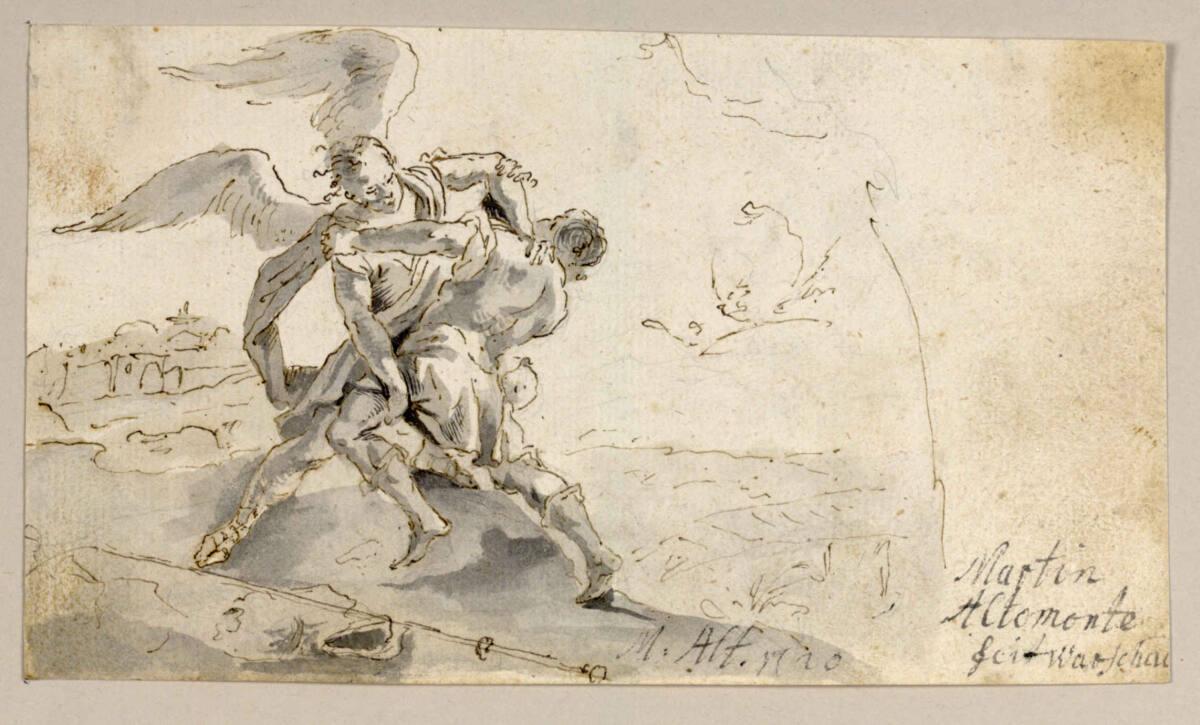 Anonym, Jakob ringt mit dem Engel, Inv. Nr.: 27094r