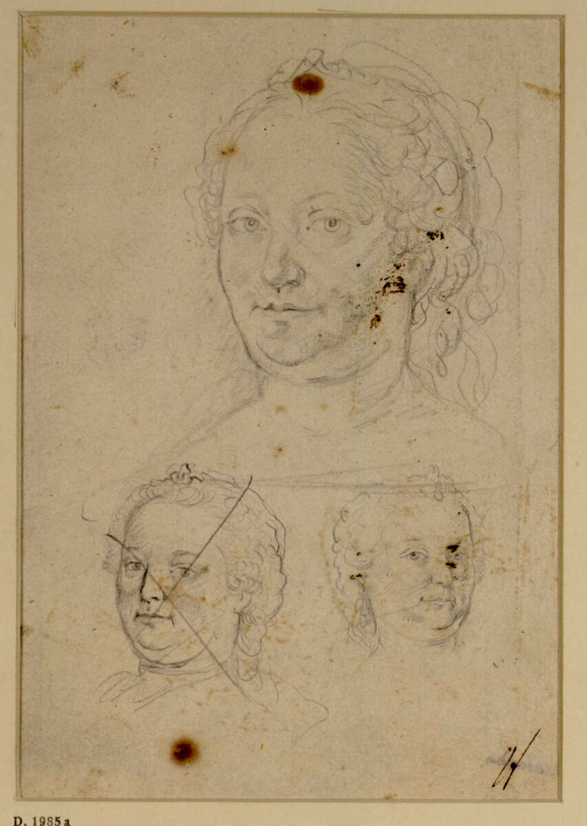 Kaiserin Elisabeth Christine, drei Kopfstudien, Martino Altomonte