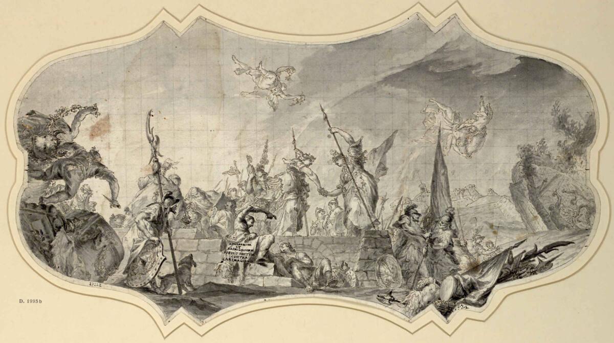 Wenzel Lorenz Reiner, Allegorie...? (Aufschrift: Romanorum et Brixianorum Foedus initum contra …